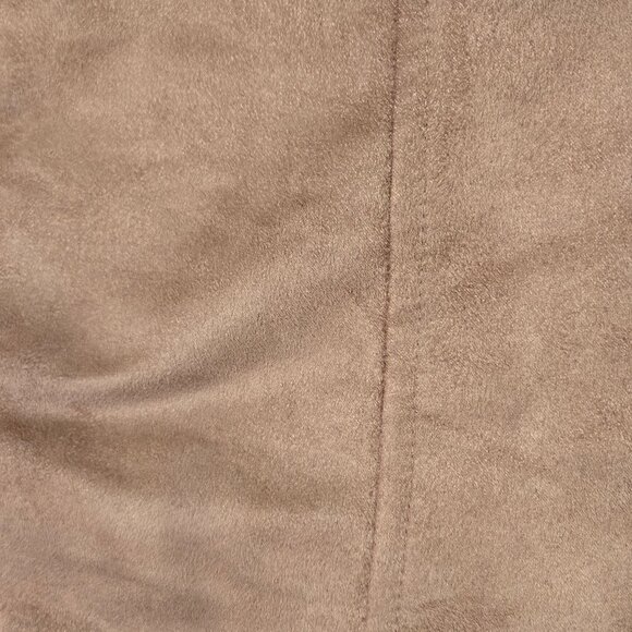 Old Navy Womens sz 4 Faux Suede A-Line Mini Skirt Front Pockets Camel Caramel Br - Picture 8 of 14